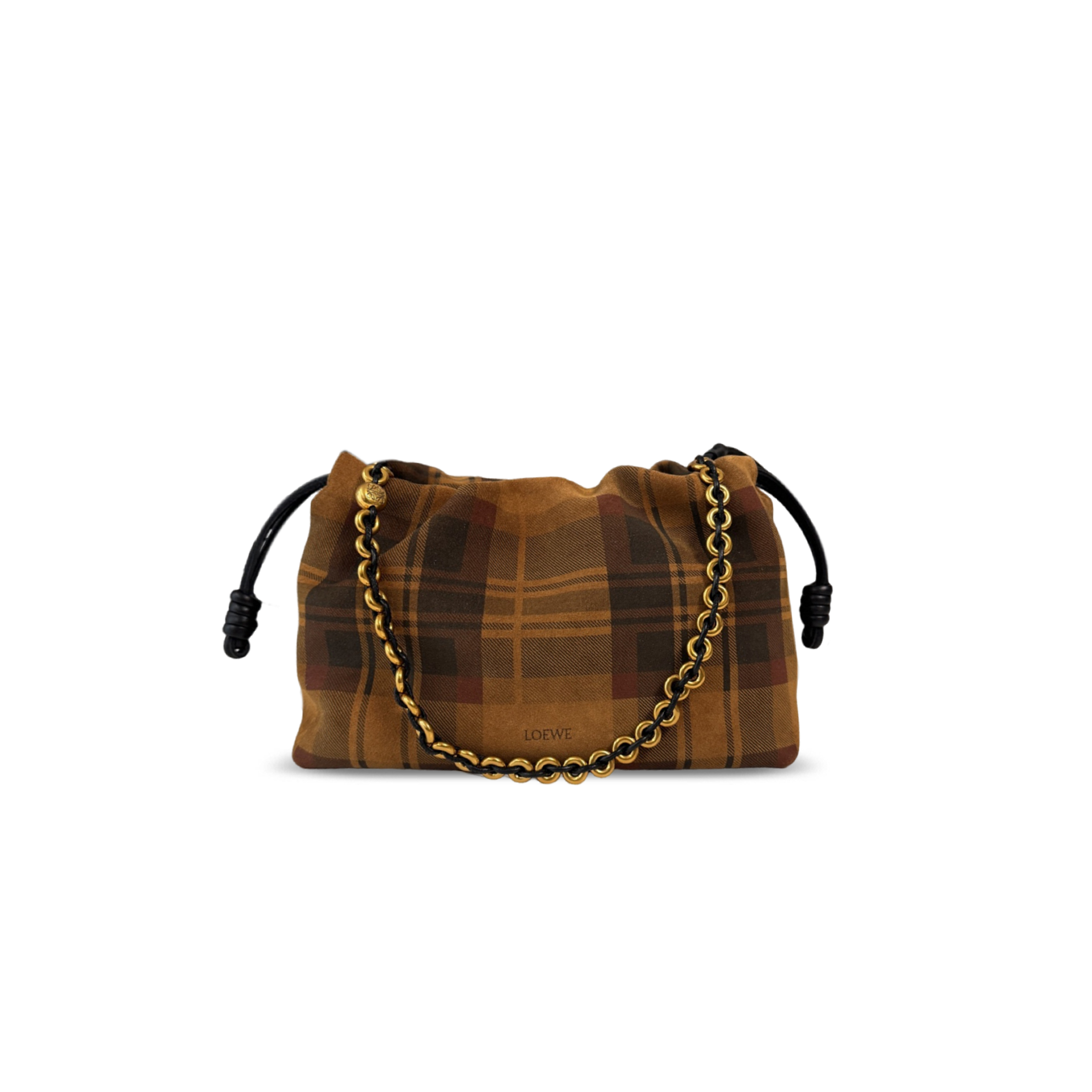 LOEWE MEDIUM FLAMENCO PURSE IN PLAID SUEDE A411FCRX85 (30*20*10.5cm)